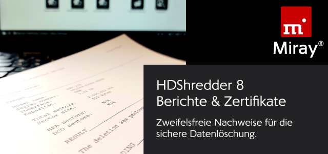 HDShredder 8 Berichte & Zertifikate